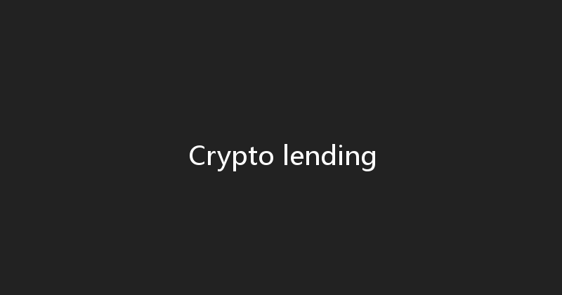 Crypto lending 