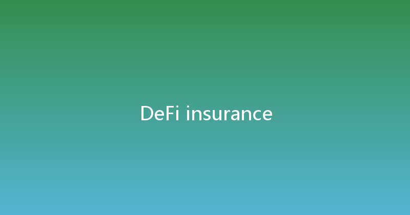 DeFi insurance 