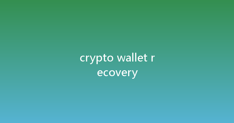 crypto wallet recovery 