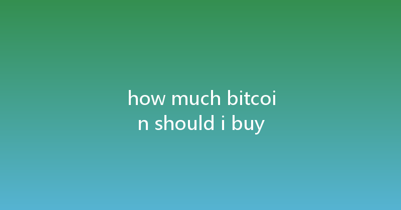how much bitcoin should i buy 